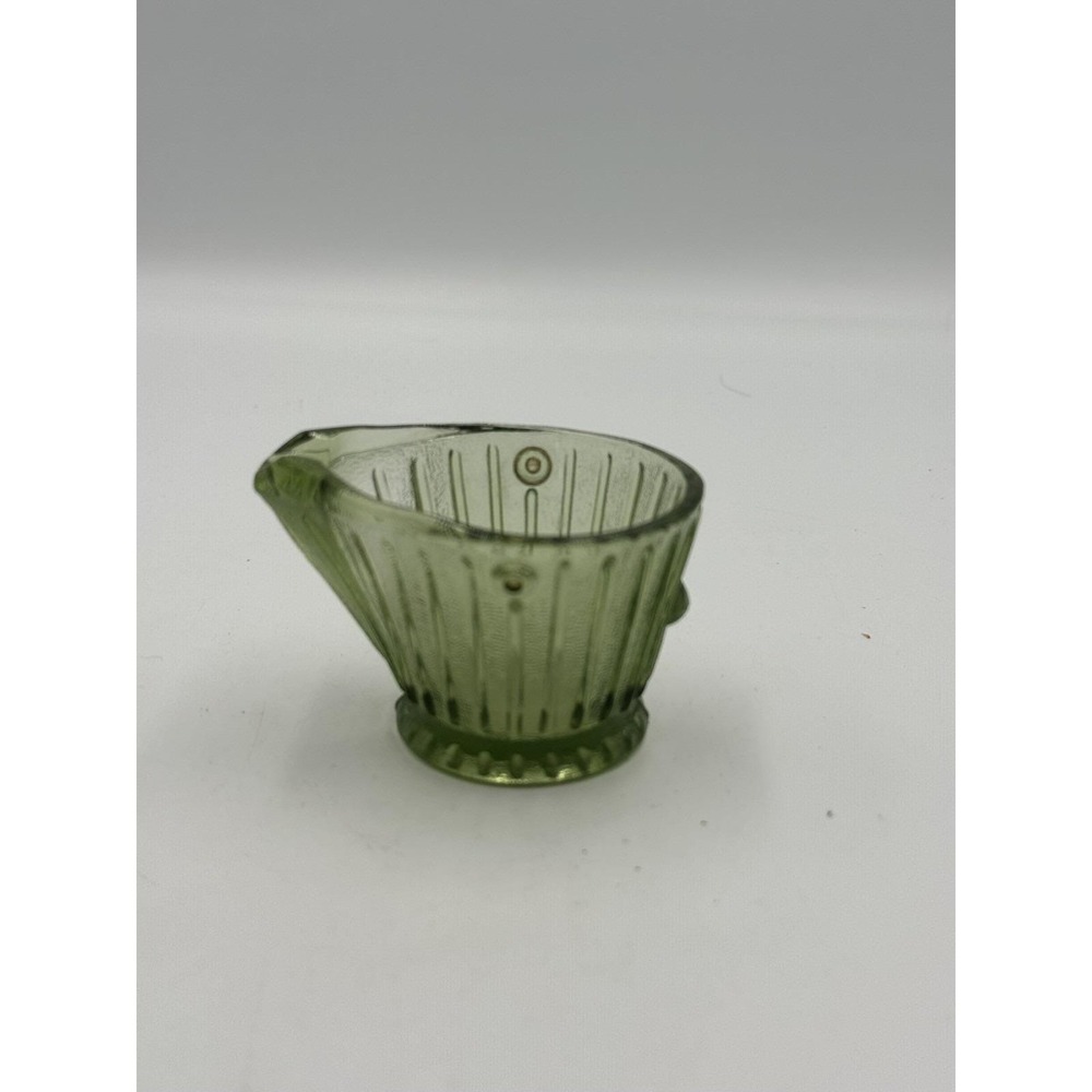 Green Depression Glass Miniature Coal Pail Bucket; w/o handle; Vintage